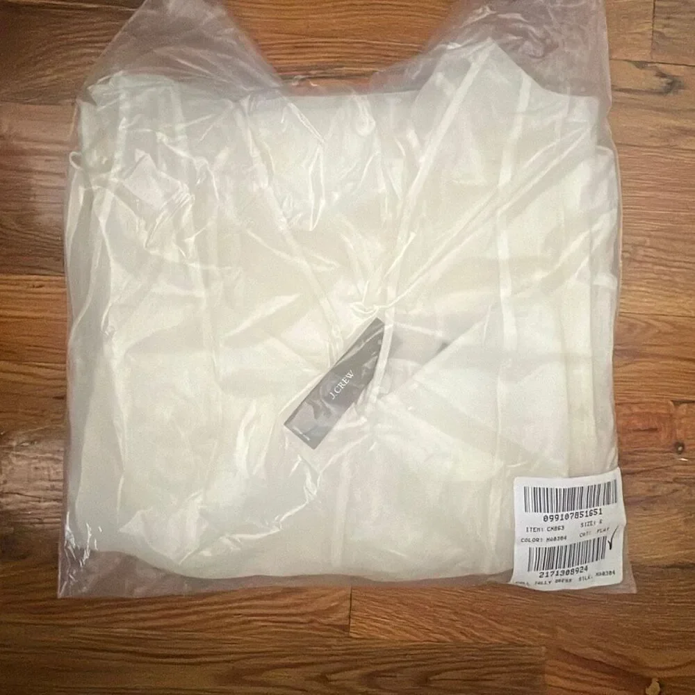 J. Crew Collection Layered Organza Shift Tally Silk Dress in Ivory NWT Size 6